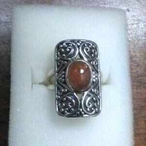 Sunstone Statement Sterling Silver Ring